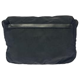 Prada-Prada Tessuto Triangle Logo Plate Messenger Bag-Black