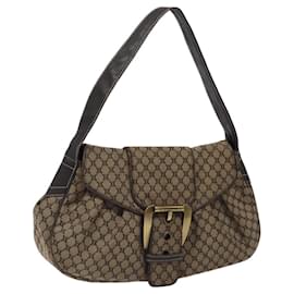 Céline-CELINE Macadam Canvas Shoulder Bag Brown Auth MX053-Brown