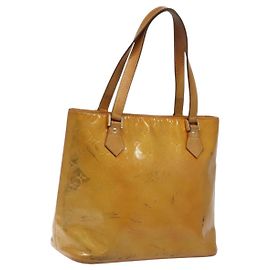 LOUIS VUITTON Monogram Vernis Sac à Main Houston Beige M91004 LV Auth KD482 Beige