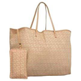 Fendi-Sac fourre-tout en toile Zucchino FENDI rose doré Auth BD850-Rose,Doré