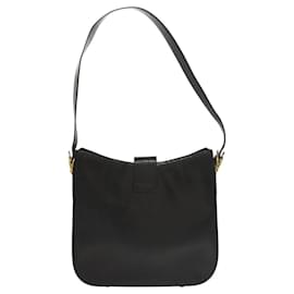 Céline-CELINE Shoulder Bag Leather Black Gold Auth MX169-Black,Golden