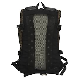 Fendi-FENDI Zucca Canvas Backpack Brown Black Auth ac3732-Brown,Black