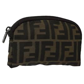 Fendi-Pochette en toile Zucca FENDI marron noir Auth 116080-Marron,Noir