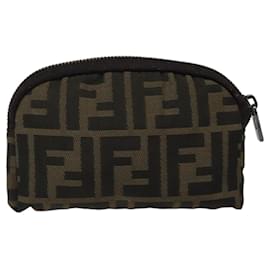 Fendi-Pochette en toile Zucca FENDI marron noir Auth 116080-Marron,Noir