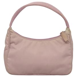Prada-PRADA Accessory Pouch Nylon Pink Silver Auth 116967-Silvery,Pink