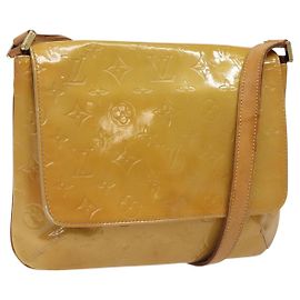 LOUIS VUITTON Sac Thompson Street Monogram Vernis Beige M91301 LV Auth KD355 Beige