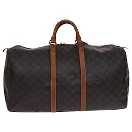 Louis Vuitton-LOUIS VUITTON Monogram Keepall 55 Boston Bag M41424 LV Auth BD1339-Monogram