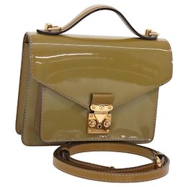 LOUIS VUITTON Monogram Vernis Monceau BB Sac 2way Voile Olive M91578 Auth BD1730 Autre