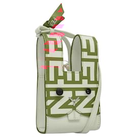 Fendi-FENDI Bunny Mark Jacobs Collaboration Bag Leather White Red Silver Auth KD455-Silvery,White,Red