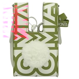 Fendi-FENDI Bunny Mark Jacobs Collaboration Bag Leather White Red Silver Auth KD455-Silvery,White,Red