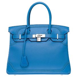 Hermès Bolsa HERMES Birkin 30 em Couro Azul - 102625 Azul
