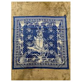 Hermès-Écharpes HERMES T. Soie-Bleu