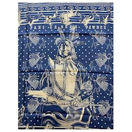 Hermès-HERMES Scarves T.  Silk-Blue