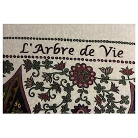 Hermès-140 châle en cachemire-Multicolore