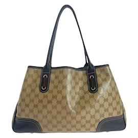Gucci-Gucci Sherry Line GG Crystal Tote Bag-Brown,Beige