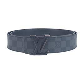 Louis Vuitton-Louis Vuitton Damier Graphite Santur Belt-Black