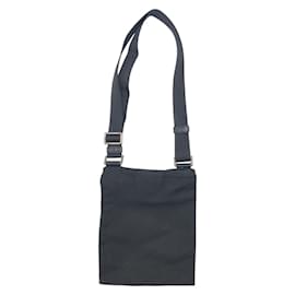 Prada-Prada Tessuto Triangle Logo Black Nylon Shoulder Bag-Black