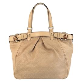 Gucci-Gucci Bamboo Diamante Beige Shoulder Bag-Beige