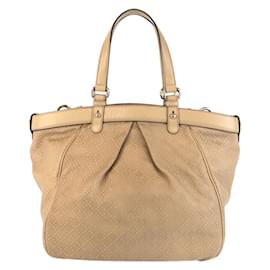 Gucci-Gucci Bamboo Diamante Beige Shoulder Bag-Beige