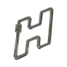 Hermès-Hermes H To Speed Unisex Silver Metal Keychain-Silvery