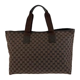 Gucci-Gucci Brown GG Canvas Tote Bag-Brown