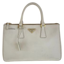 Bolsa tote de couro branco Saffiano Galleria da Prada Branco