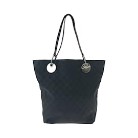Gucci-Gucci Black GG Canvas Tote Bag-Black