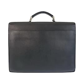 Prada-Prada Saffiano Black Leather Briefcase-Black