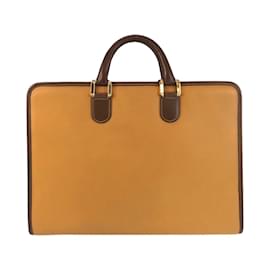Loewe-Loewe Vintage Anagram Leather Briefcase-Brown,Camel