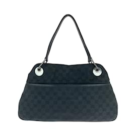 Gucci-Gucci Black GG Canvas Shoulder Bag-Black