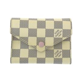 Louis Vuitton-Louis Vuitton Damier Azur Portefeuille Victorine Wallet-Beige,Cream