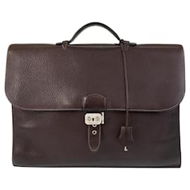 Hermès-Hermes Sac a Depeche Brown Briefcase-Brown