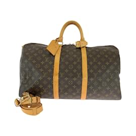 Louis Vuitton-Louis Vuitton Monogram Keepall 50 Bandouliere-Brown