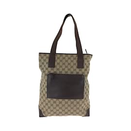 Gucci-Gucci Beige and Brown GG Canvas Tote Bag-Brown,Beige