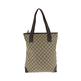 Gucci-Gucci Beige and Brown GG Canvas Tote Bag-Brown,Beige