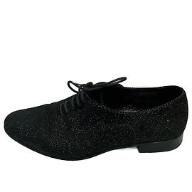 Scarpe stringate smoking glitterate Saint Laurent Nere Nero Metallico