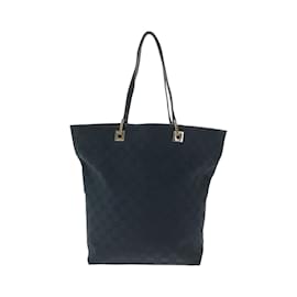 Gucci-Gucci Black GG Canvas Tote Bag-Black