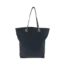 Gucci-Gucci Black GG Canvas Tote Bag-Black