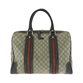 Gucci-Gucci Beige Brown Multicolor Boston Bag-Brown,Multiple colors,Beige