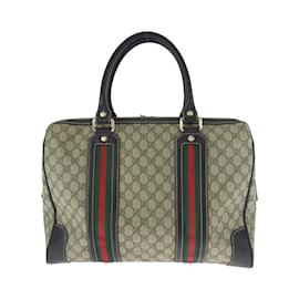 Gucci-Gucci Beige Brown Multicolor Boston Bag-Brown,Multiple colors,Beige