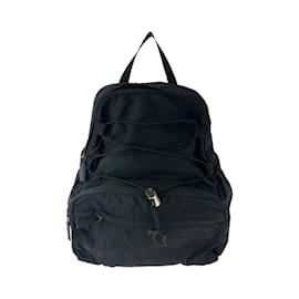 Prada-Prada Tessuto Triangle Logo Plate Backpack-Black