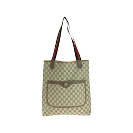 Gucci-Gucci Vintage Shelly Line Tote Bag-Brown