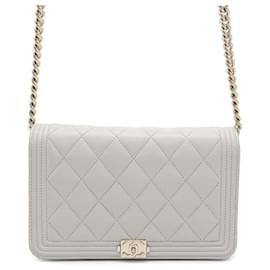 Chanel-Chanel Chain Wallet Boy Matelasse-Brown