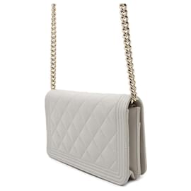 Chanel-Chanel Chain Wallet Boy Matelasse-Brown