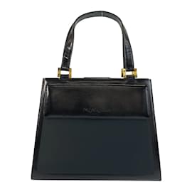 Yves Saint Laurent-Yves Saint Laurent Vintage Black Leather Handbag-Black