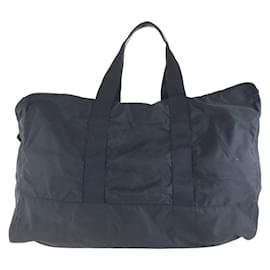 Prada-Prada Tessuto Triangle Logo Plate Boston Bag-Black