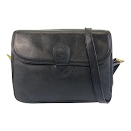 Yves Saint Laurent-Yves Saint Laurent Black Leather Shoulder Bag-Black