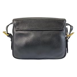 Yves Saint Laurent-Yves Saint Laurent Black Leather Shoulder Bag-Black