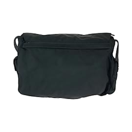 Prada-Prada Tessuto Triangle Logo Plate Messenger Bag-Black