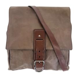 Prada-Prada Brown Leather Shoulder Bag-Brown